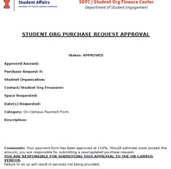 Image of a Student Org Payment Request Approval